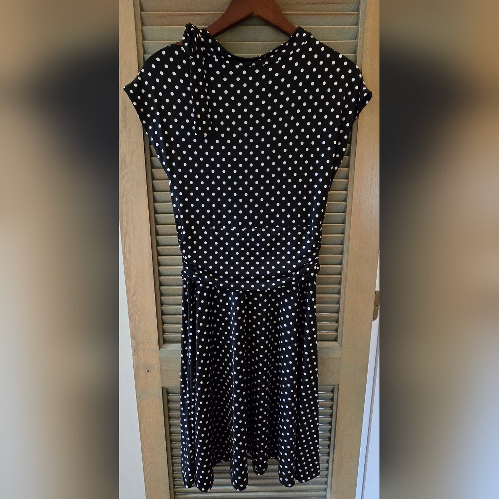 Black Polka Dot Dress with White Dots - Picture 4 of 4